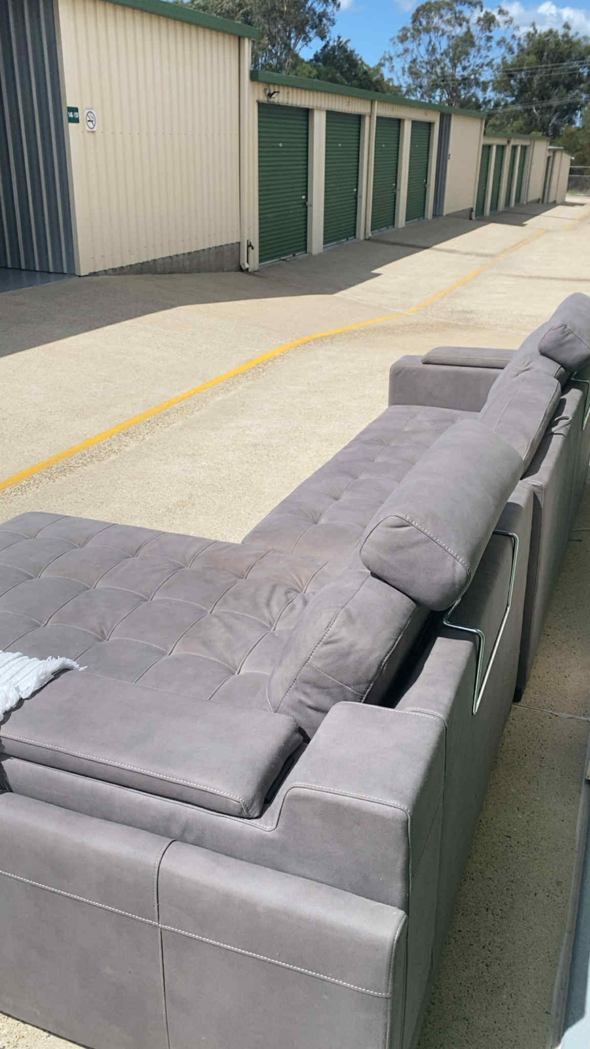 Ex Amart Premium L Seater w/Adjustable Headrests + Storage