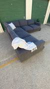 Ex Amart Holloway Deep Seated Charcoal Grey Corner Lounge Suite