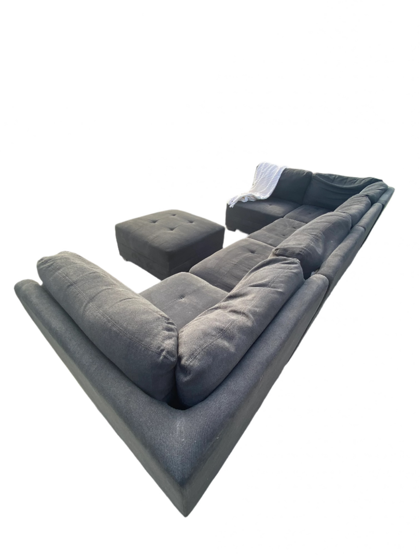 Pre-Loved Amart Colton 5 Piece Modular Lounge *Deep Blue*
