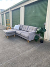 Pre-Loved Fantastic Furniture L Seater w/Reversible Chaise *Grey*