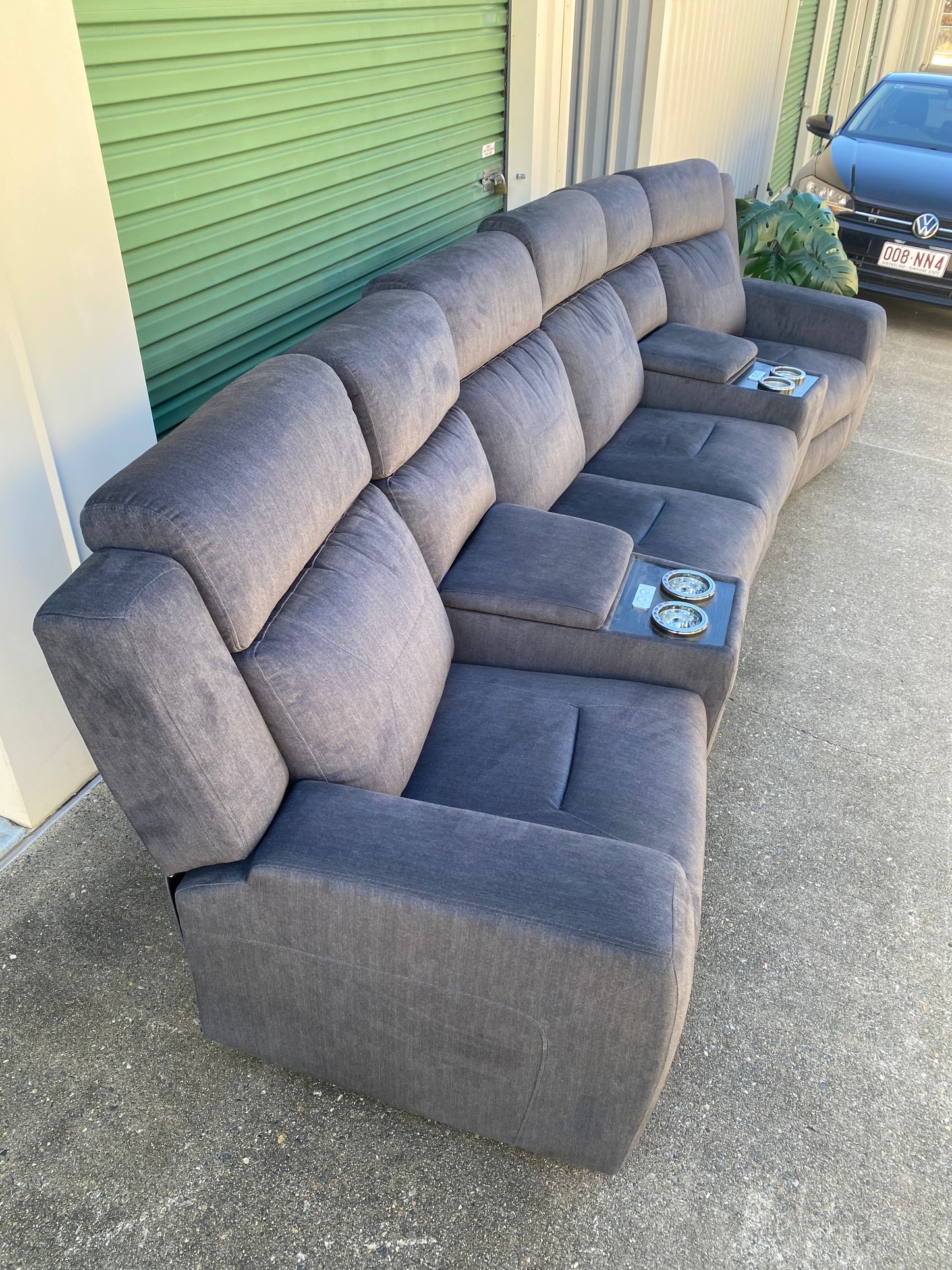 Pre-Loved Ex Harvey Norman Cannes 4 Seater Powered Recliner Sofa *Navy*