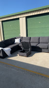 Ex FREEDOM 6 Seater Charcoal Corner Modular Sofa + Ottoman