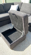Ex FREEDOM 6 Seater Charcoal Corner Modular Sofa + Ottoman
