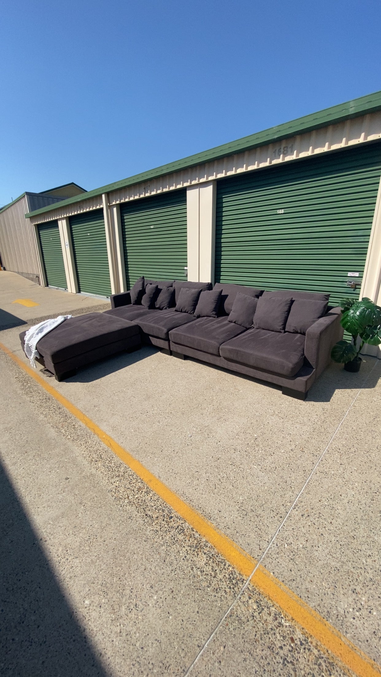 Ex Harvey Norman Manhatten 4 Seater Charcoal Grey Modular Sofa