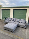 Pre-loved Harvey Norman 4 Seater Modular w/Ottoman *Grey*