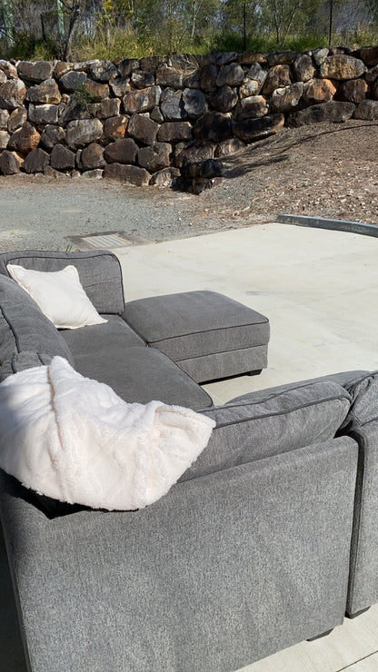 Modular 4 Piece Grey Sofa w/Ottoman