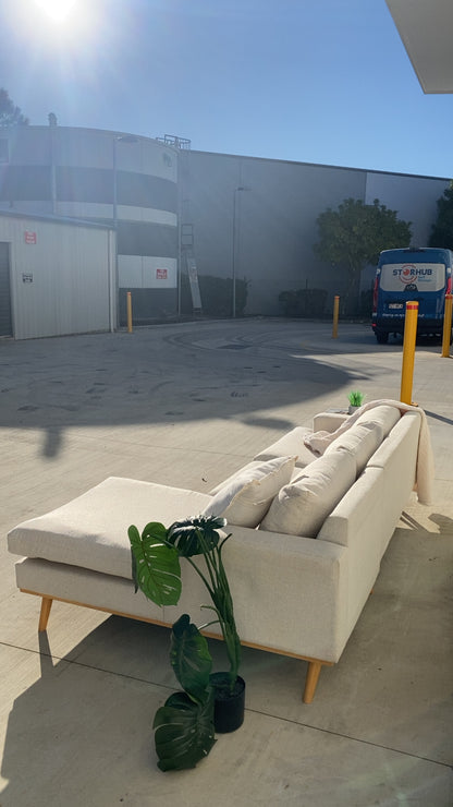 Ex Fantastic Furniture Marella L Shape Biege Sofa