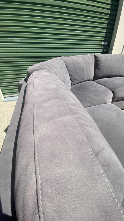 6 Seater Suede Corner Lounge Suite *Grey*