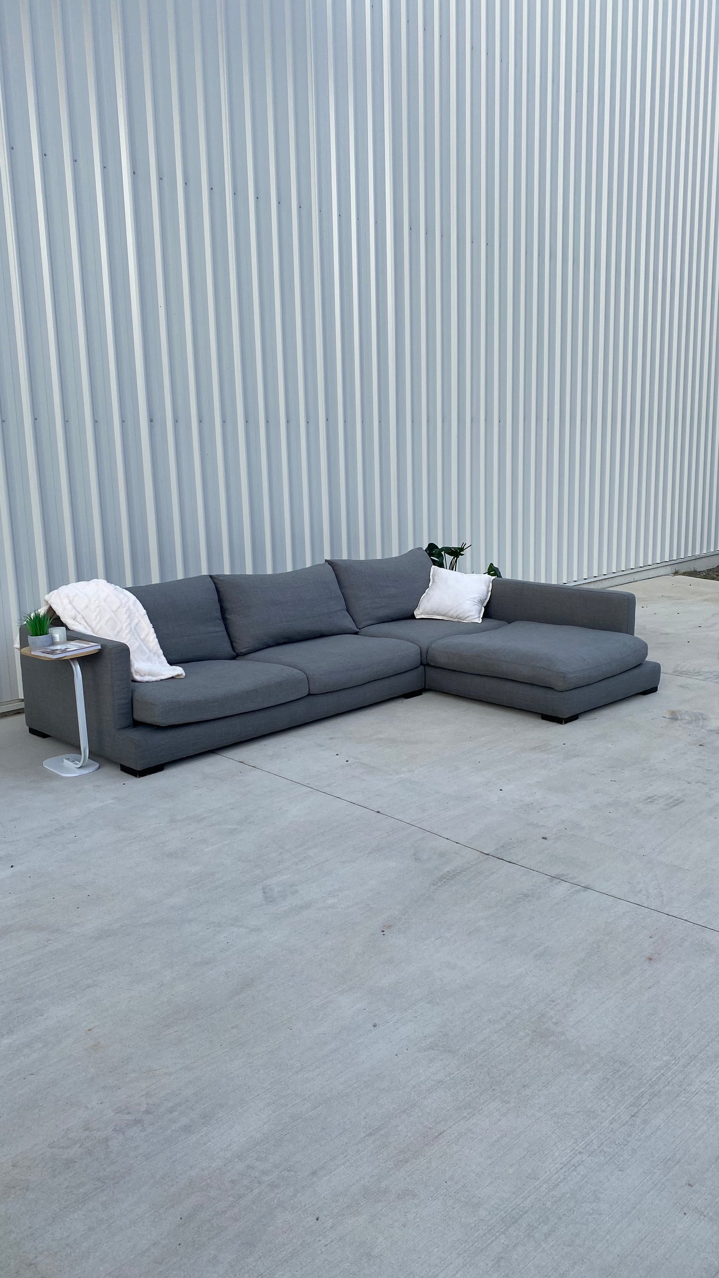 Ex Freedom Long Island Grey Fabric Modular Sofa