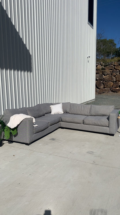 Ex Harvey Norman Modular Grey Corner Lounge Suite