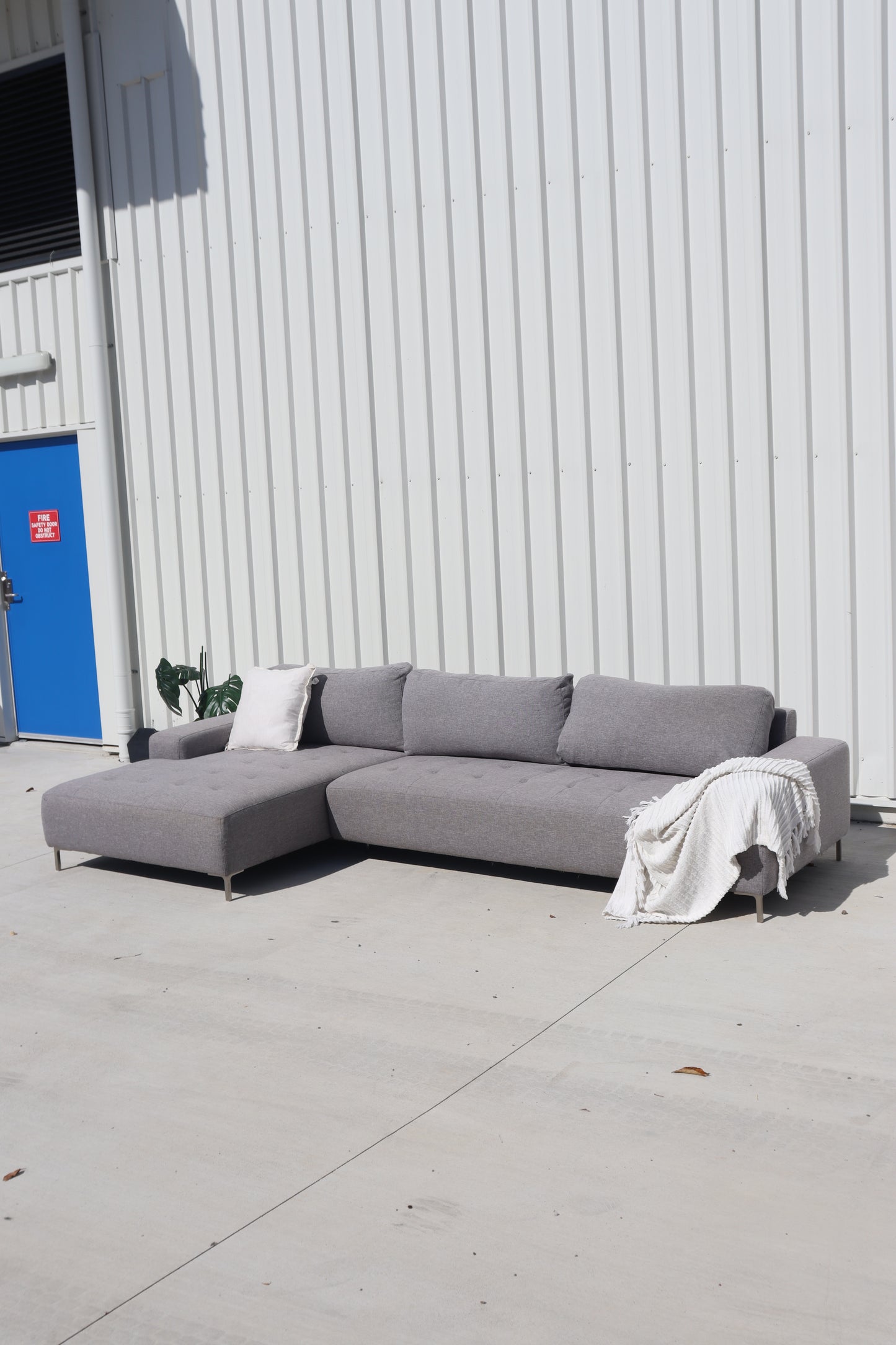 Large Premium L Shape Grey Sofa