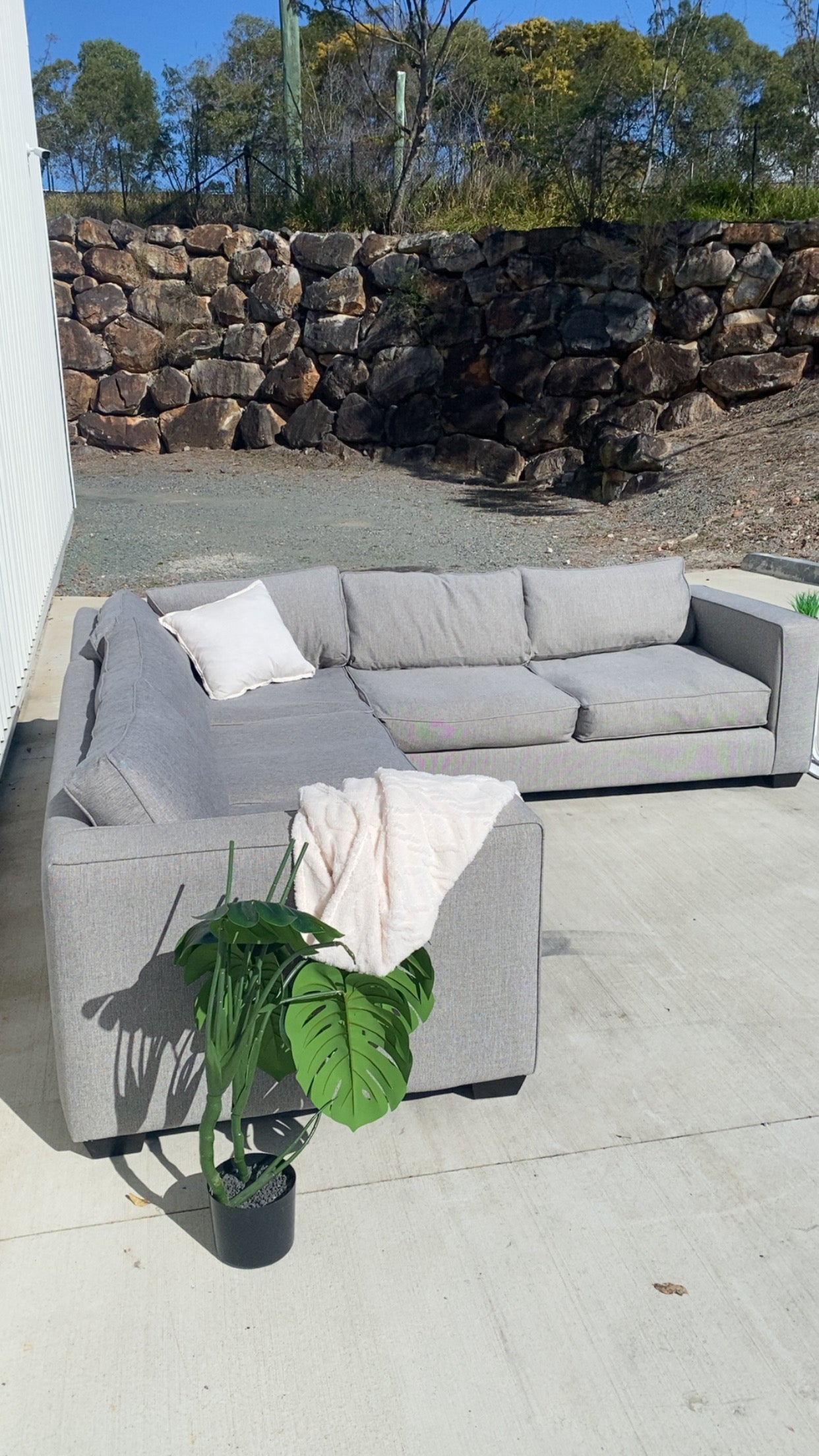 Ex Harvey Norman Modular Grey Corner Lounge Suite