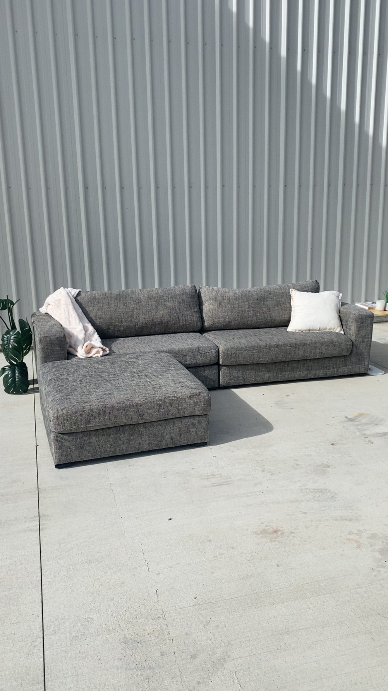 Freedom Modular 4 Seater Grey Sofa w/Ottoman