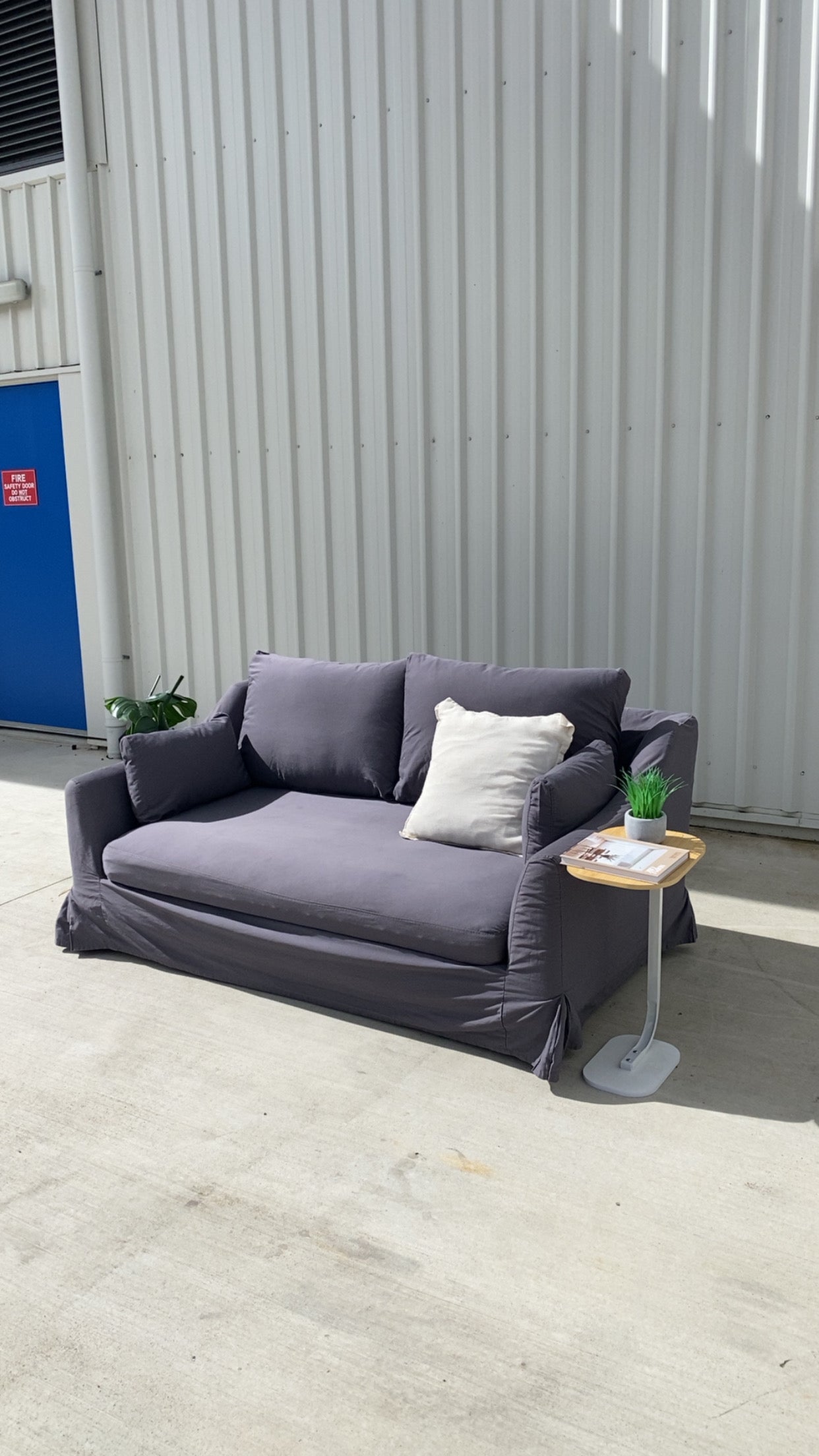 Ex IKEA HYLTARP 2-Seater Navy Grey Sofa