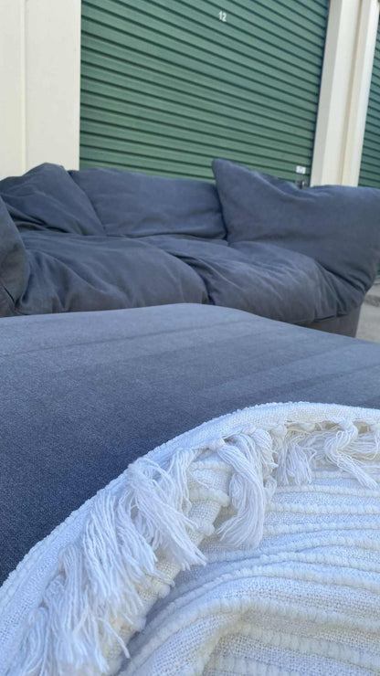 Ex Eureka 2.5 Deep Seated Charcoal Grey Sofa w/Ottoman