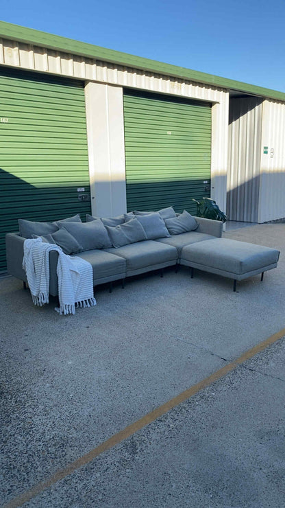4 Seater Modular Sectional Sofa w/Ottoman *Grey*