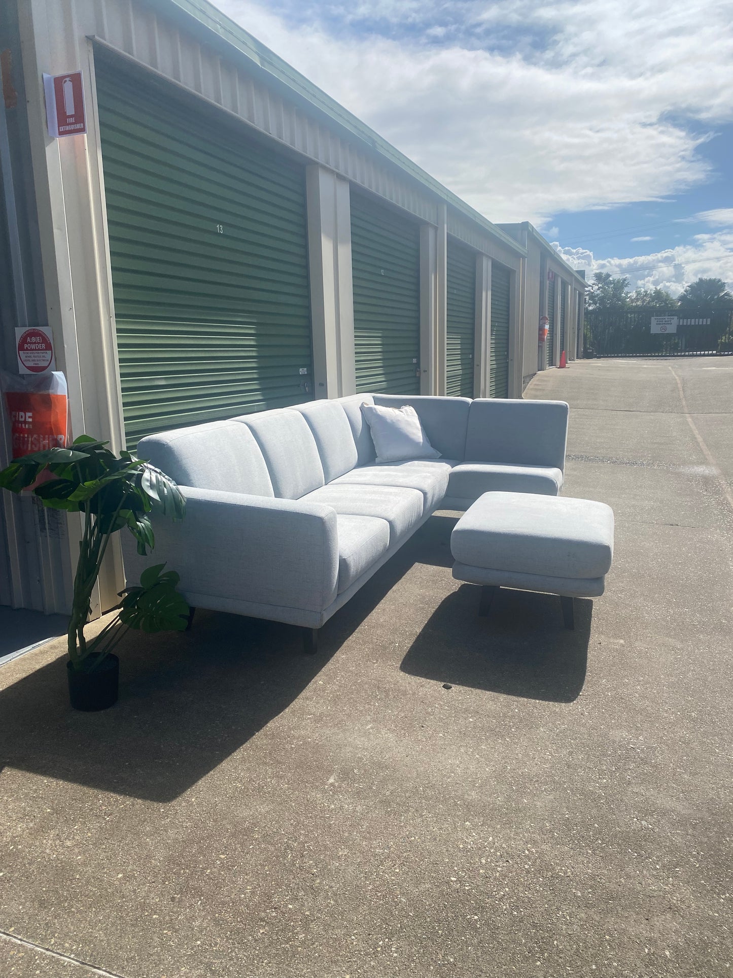 Pre-Loved Amart Galileo Corner Lounge + Ottoman *Light Blue*