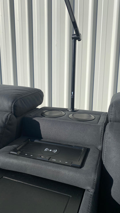 Premium Navy 2-Seater Electric Reclining Suite