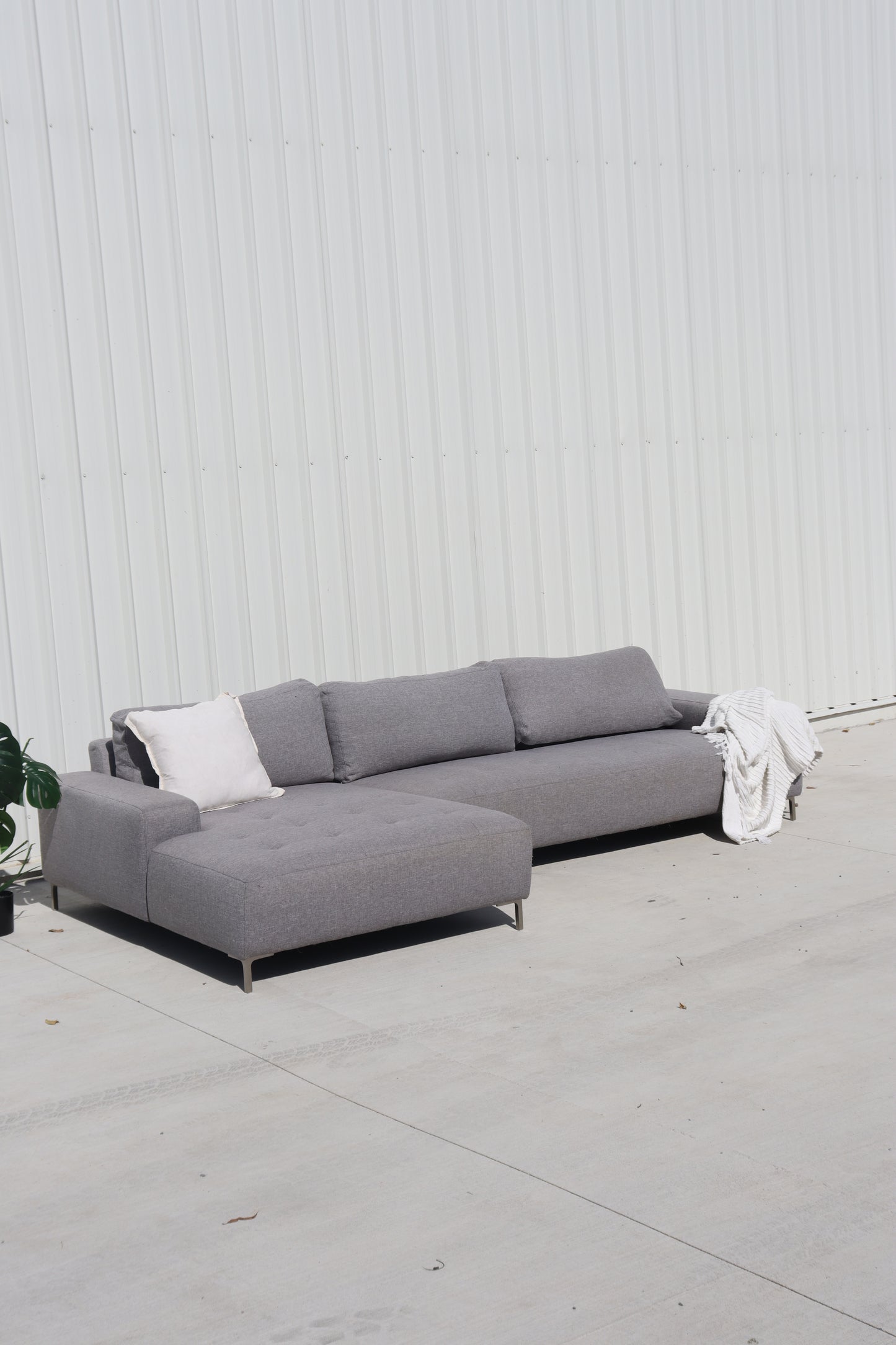 Large Premium L Shape Grey Sofa