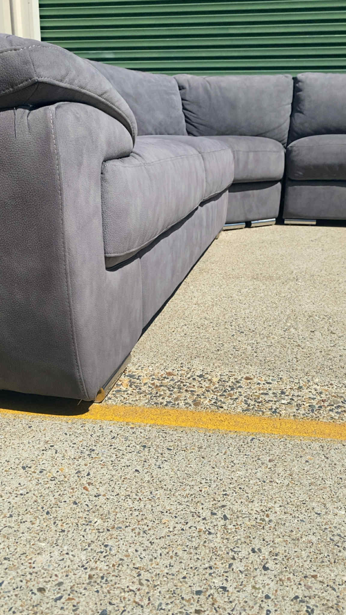 6 Seater Suede Corner Lounge Suite *Grey*