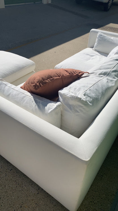 Ex Freedom Momba White 3 Seater Sofa w/Ottoman