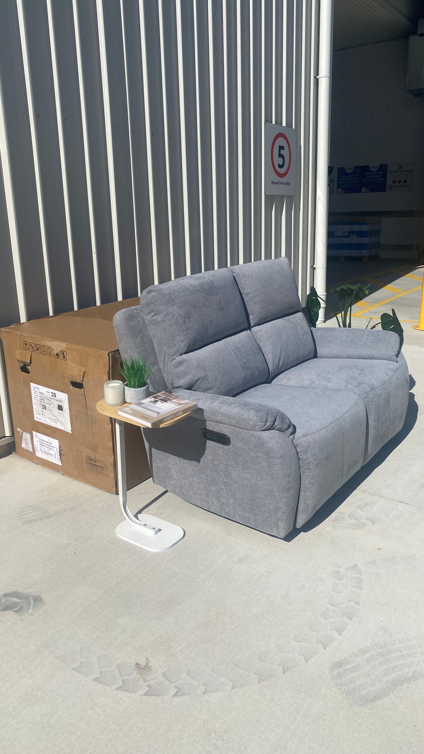 Kelso Smoke Grey Double Electric Recliner (BOXED)