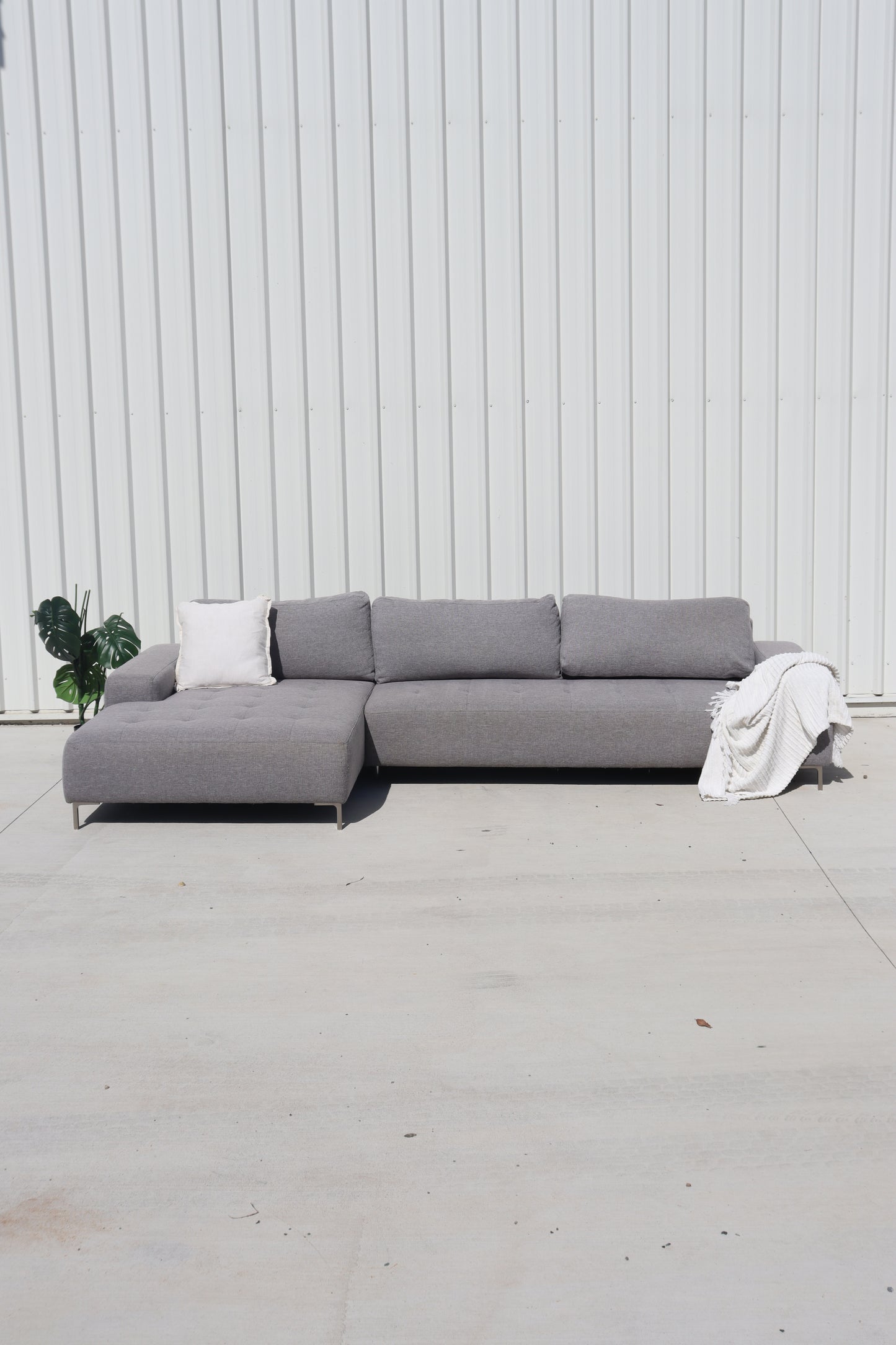 Large Premium L Shape Grey Sofa