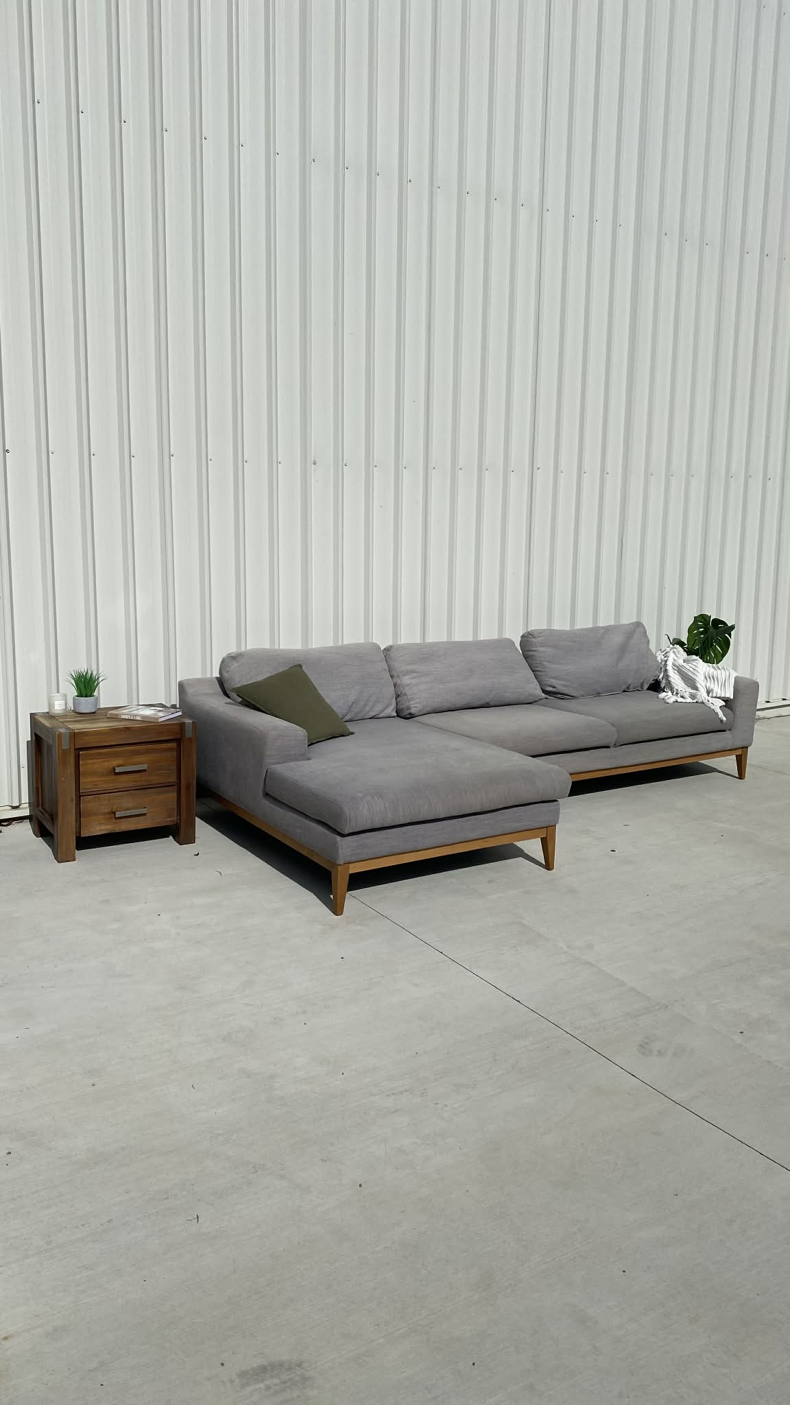 Premium Large Grey LHC Sofa