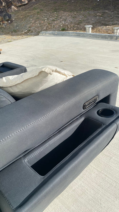 Premium Navy 2-Seater Electric Reclining Suite