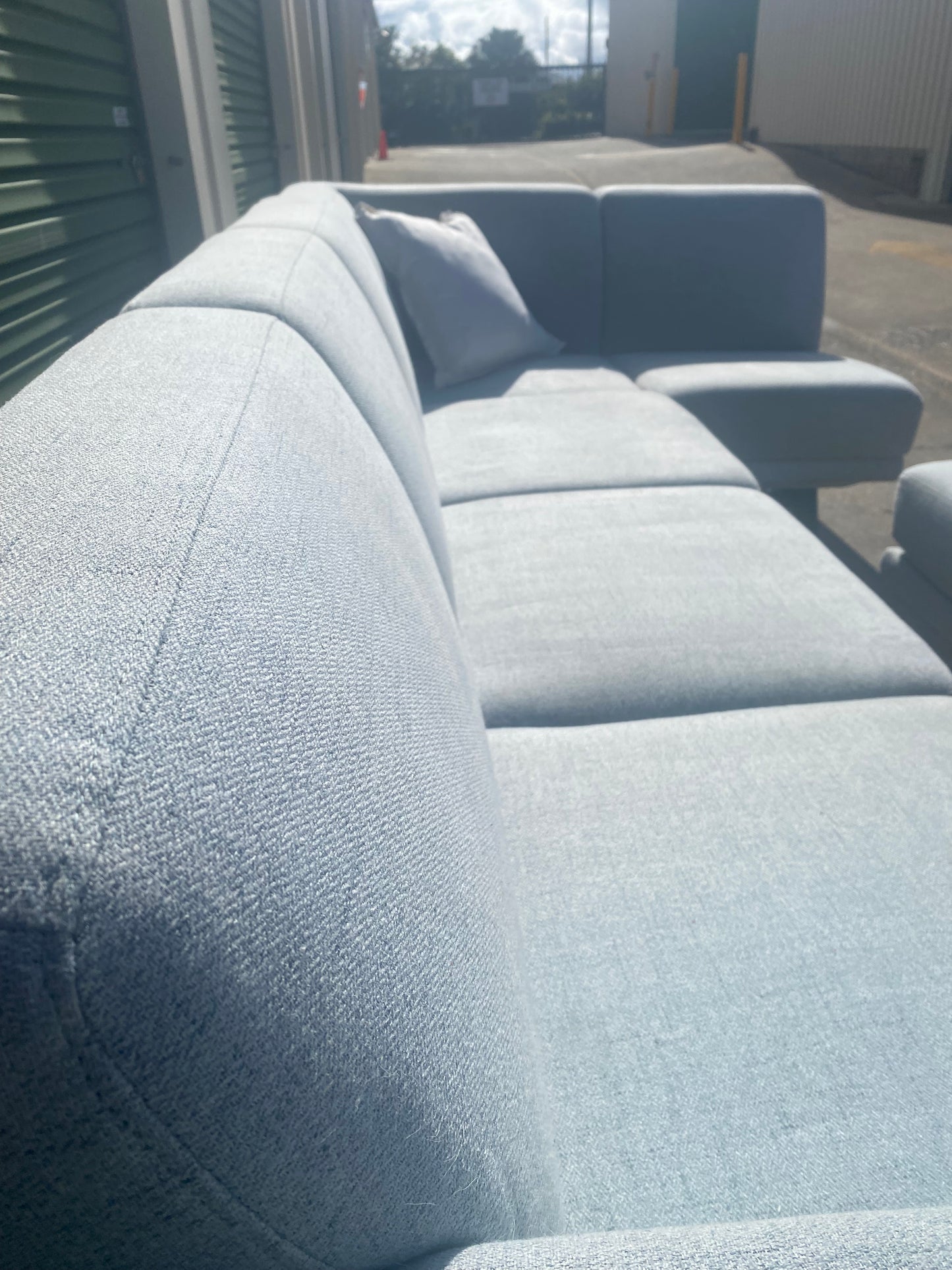 Pre-Loved Amart Galileo Corner Lounge + Ottoman *Light Blue*