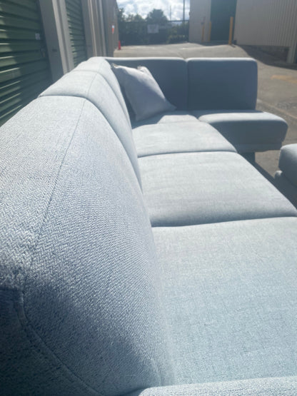 Pre-Loved Amart Galileo Corner Lounge + Ottoman *Light Blue*