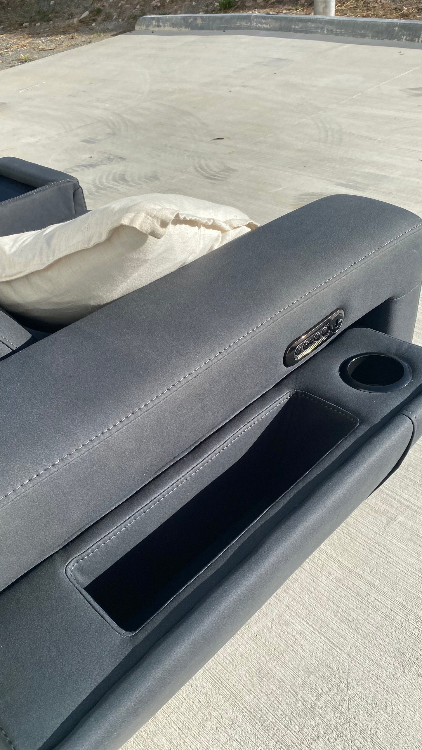 Premium Navy 2-Seater Electric Reclining Suite