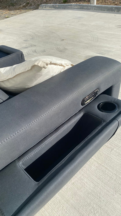 Premium Navy 2-Seater Electric Reclining Suite