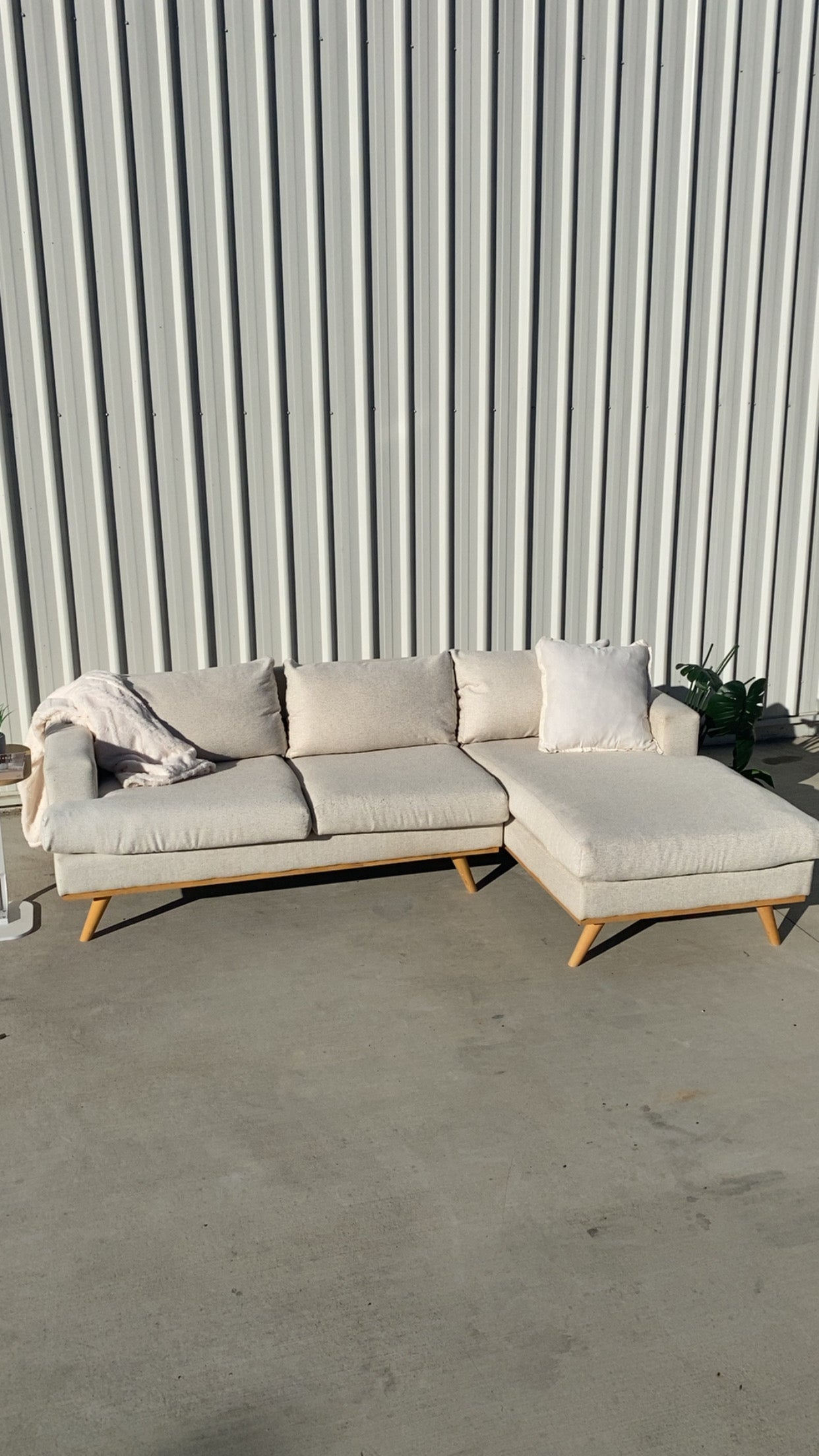 Ex Fantastic Furniture Marella L Shape Biege Sofa