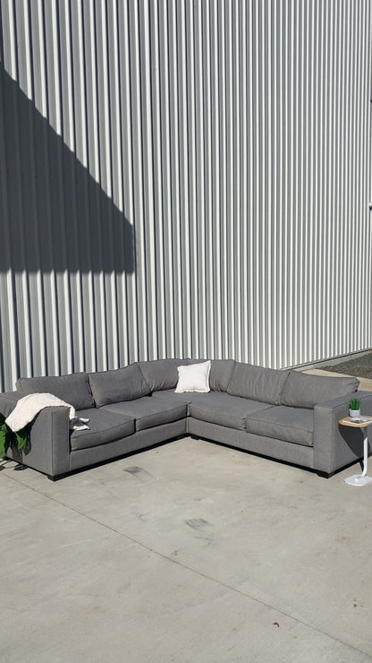 Ex Harvey Norman Modular Grey Corner Lounge Suite