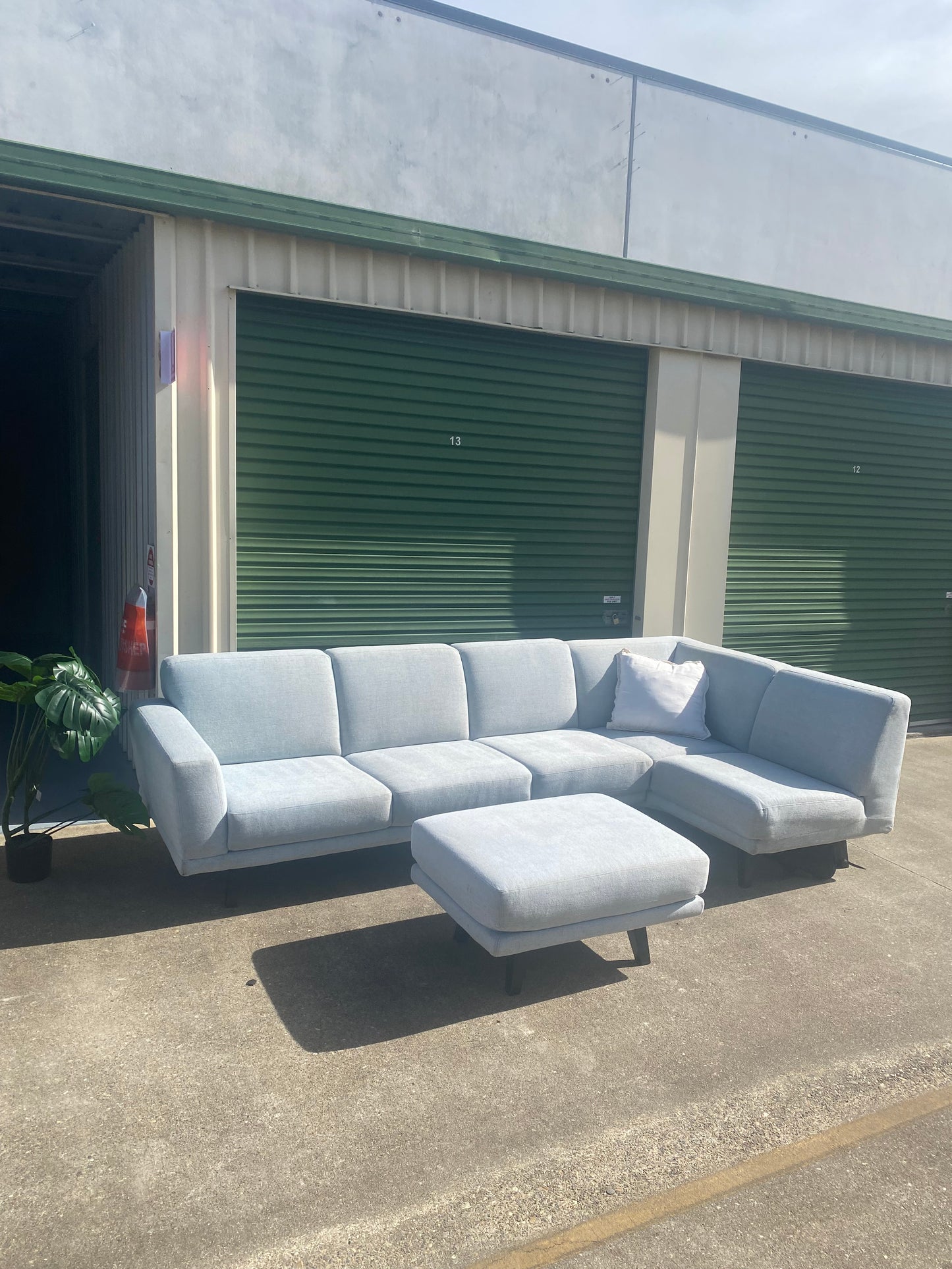 Pre-Loved Amart Galileo Corner Lounge + Ottoman *Light Blue*
