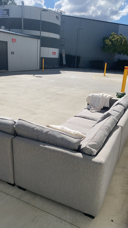 Ex Harvey Norman Modular Grey Corner Lounge Suite