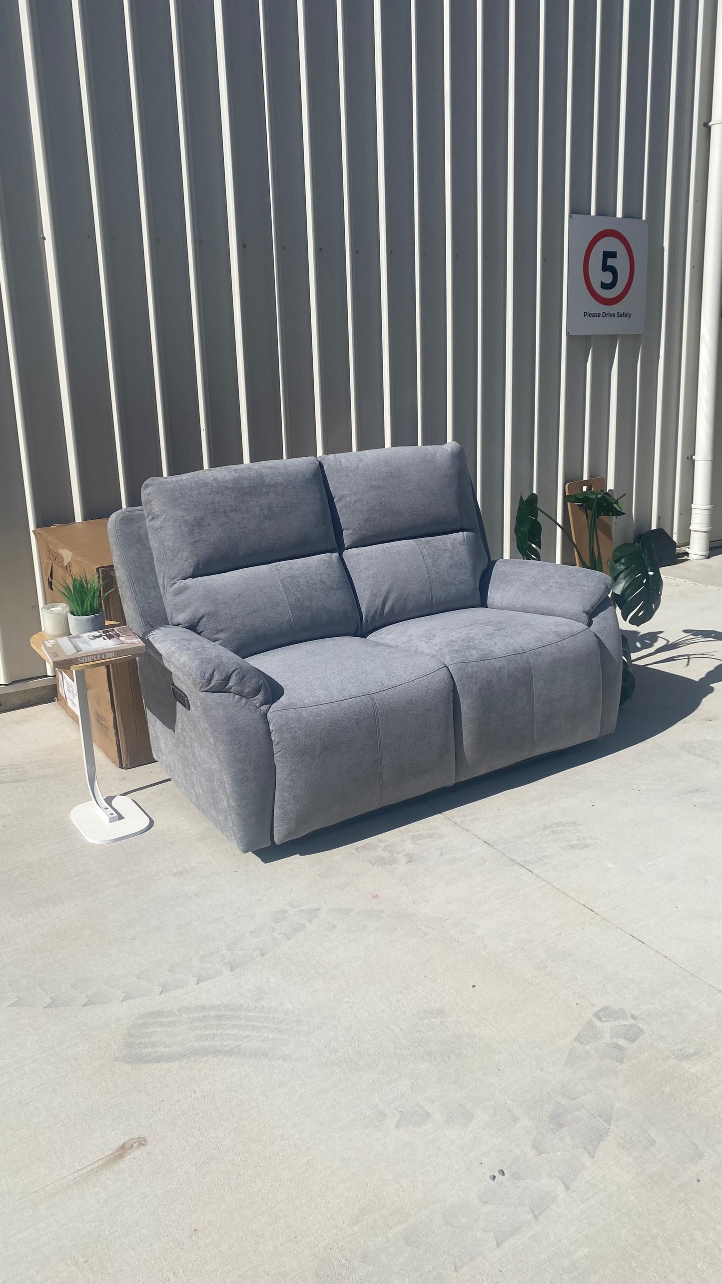 Kelso Smoke Grey Double Electric Recliner (BOXED)