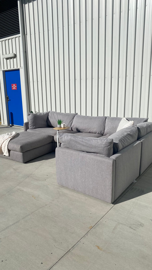 Ex Nick Scali 4 Piece Modular Cloud Style Sofa w/Ottoman