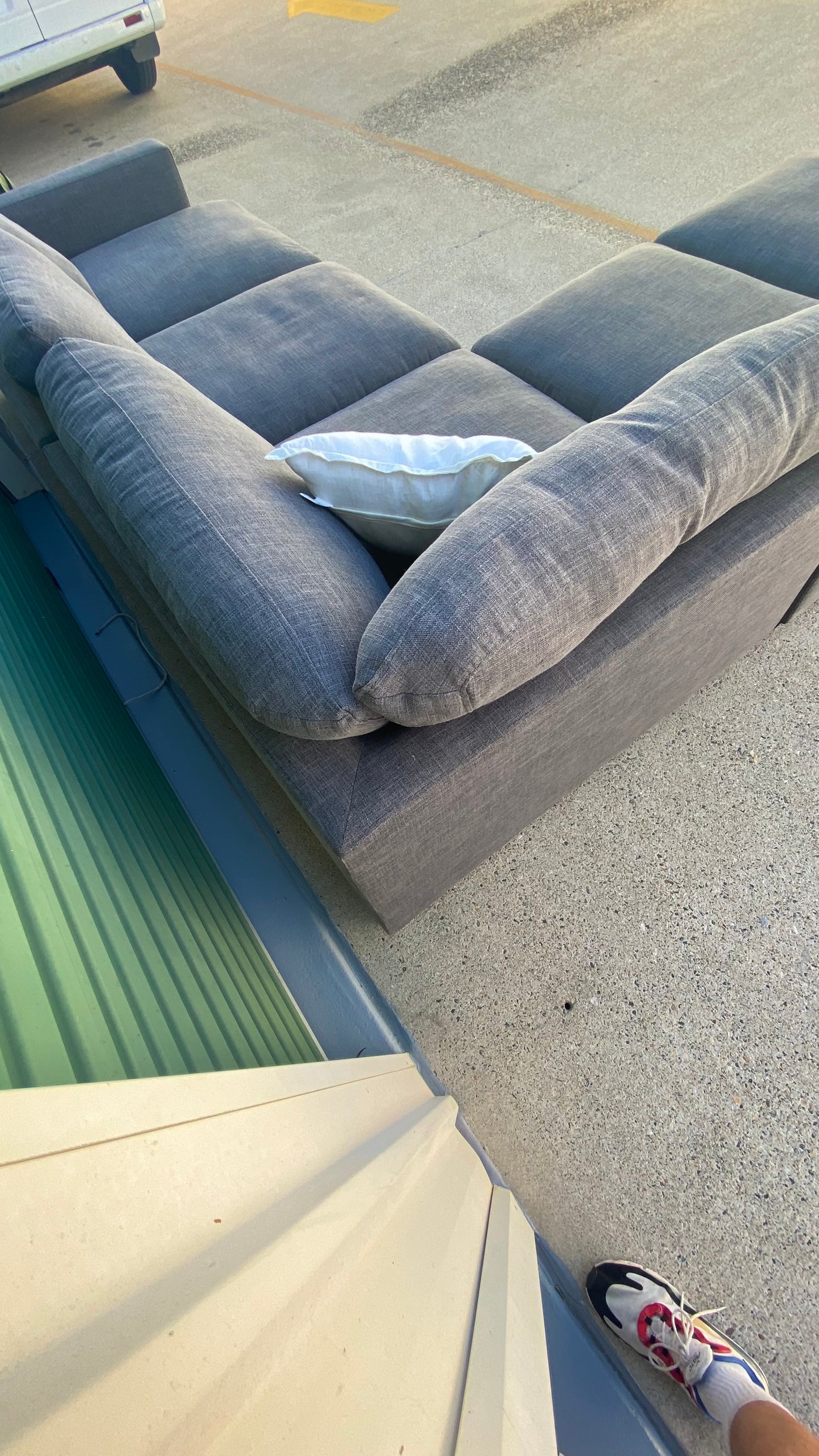 Ex Amart Holloway Deep Seated Charcoal Grey Corner Lounge Suite