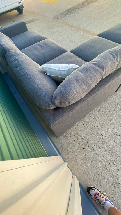 Ex Amart Holloway Deep Seated Charcoal Grey Corner Lounge Suite