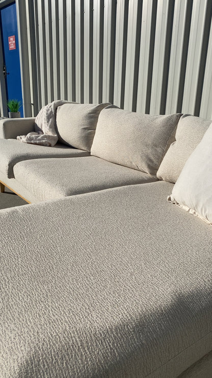 Ex Fantastic Furniture Marella L Shape Biege Sofa