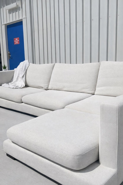 Ex James Lane White Biege Sand L Shape Lounge