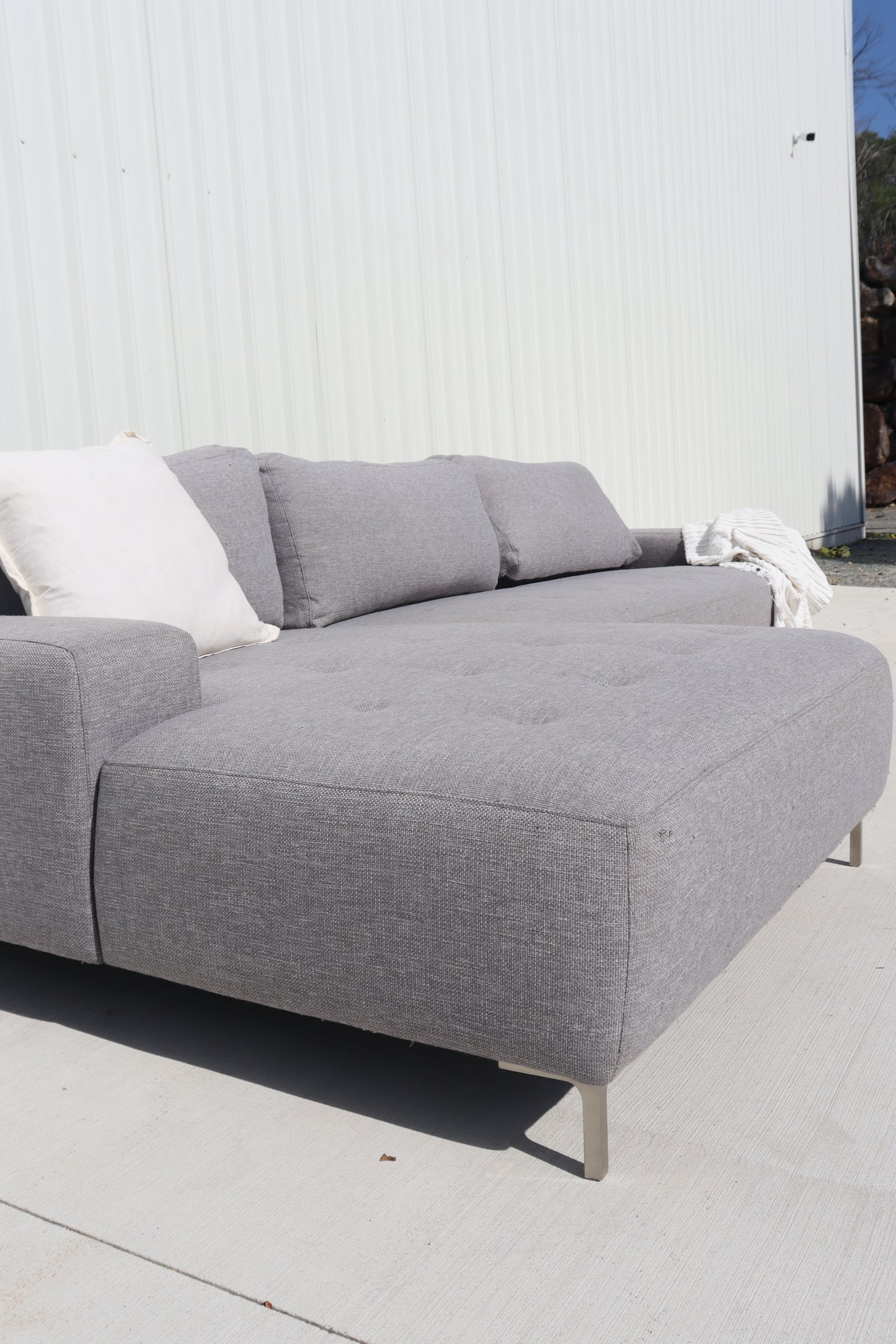 Large Premium L Shape Grey Sofa