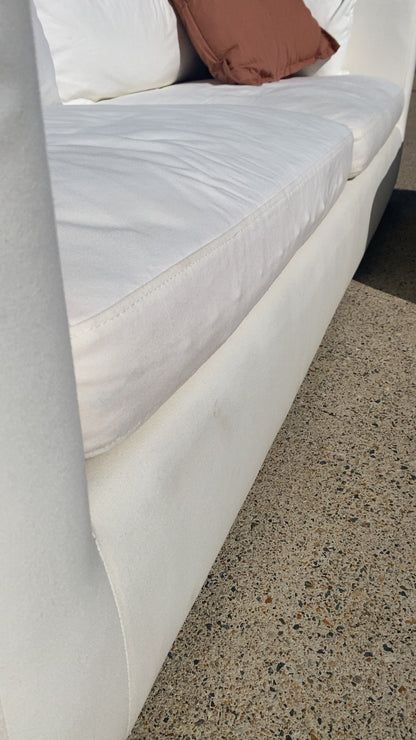 Ex Freedom Momba White 3 Seater Sofa w/Ottoman