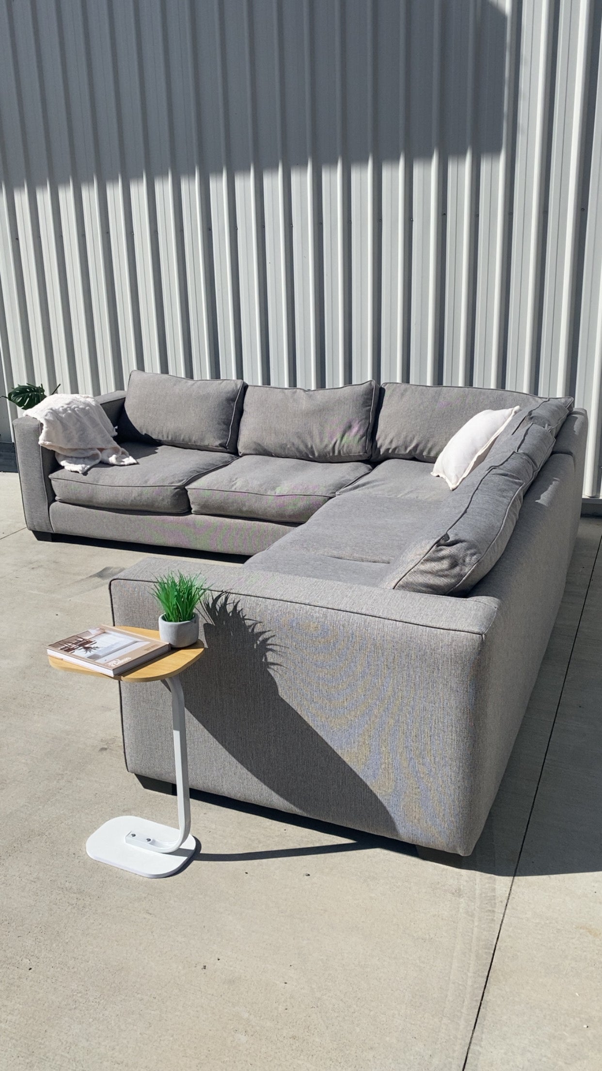 Ex Harvey Norman Modular Grey Corner Lounge Suite