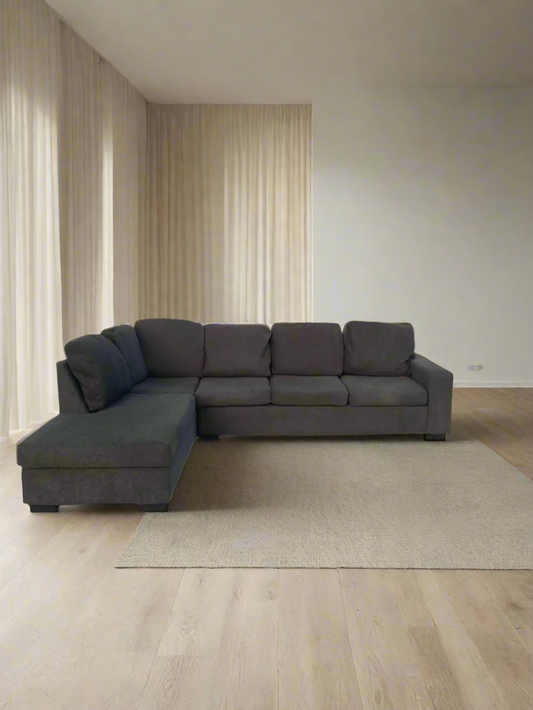 5 Seater Sectional  L Shape Lounge *Charcoal Grey*