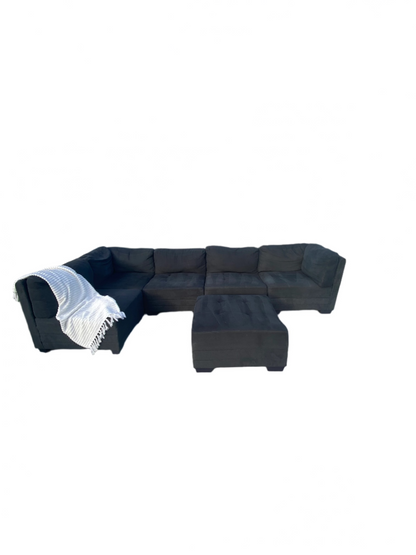 Pre-Loved Amart Colton 5 Piece Modular Lounge *Deep Blue*
