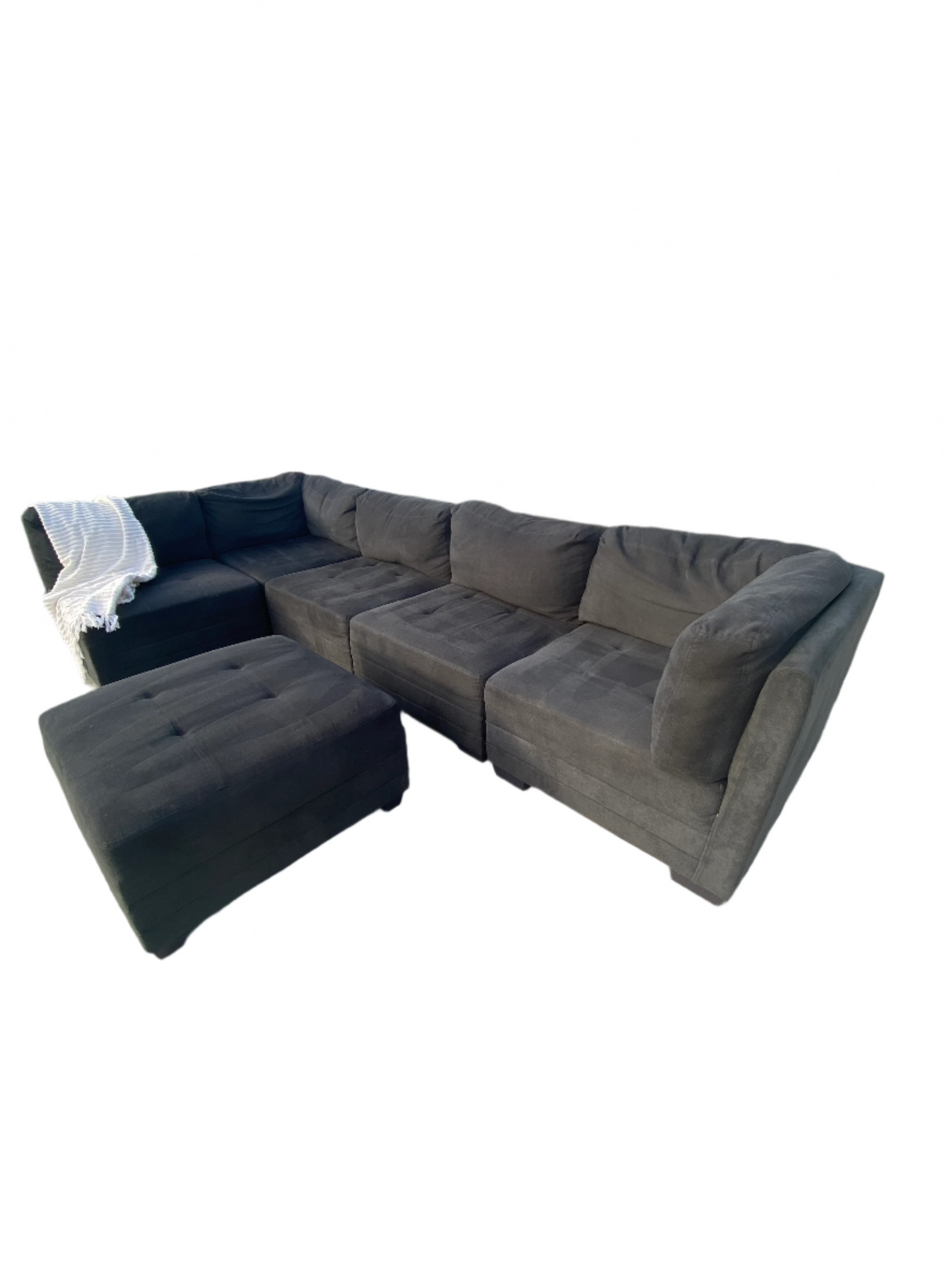 Pre-Loved Amart Colton 5 Piece Modular Lounge *Deep Blue*