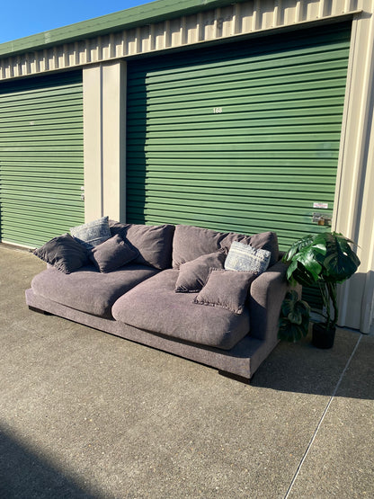 3 Seater Sofa w/Ottoman *Brown*